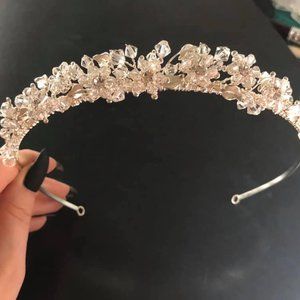 Crystal Flower Headband with leaves